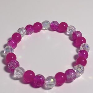 Hot pink & clear bracelet